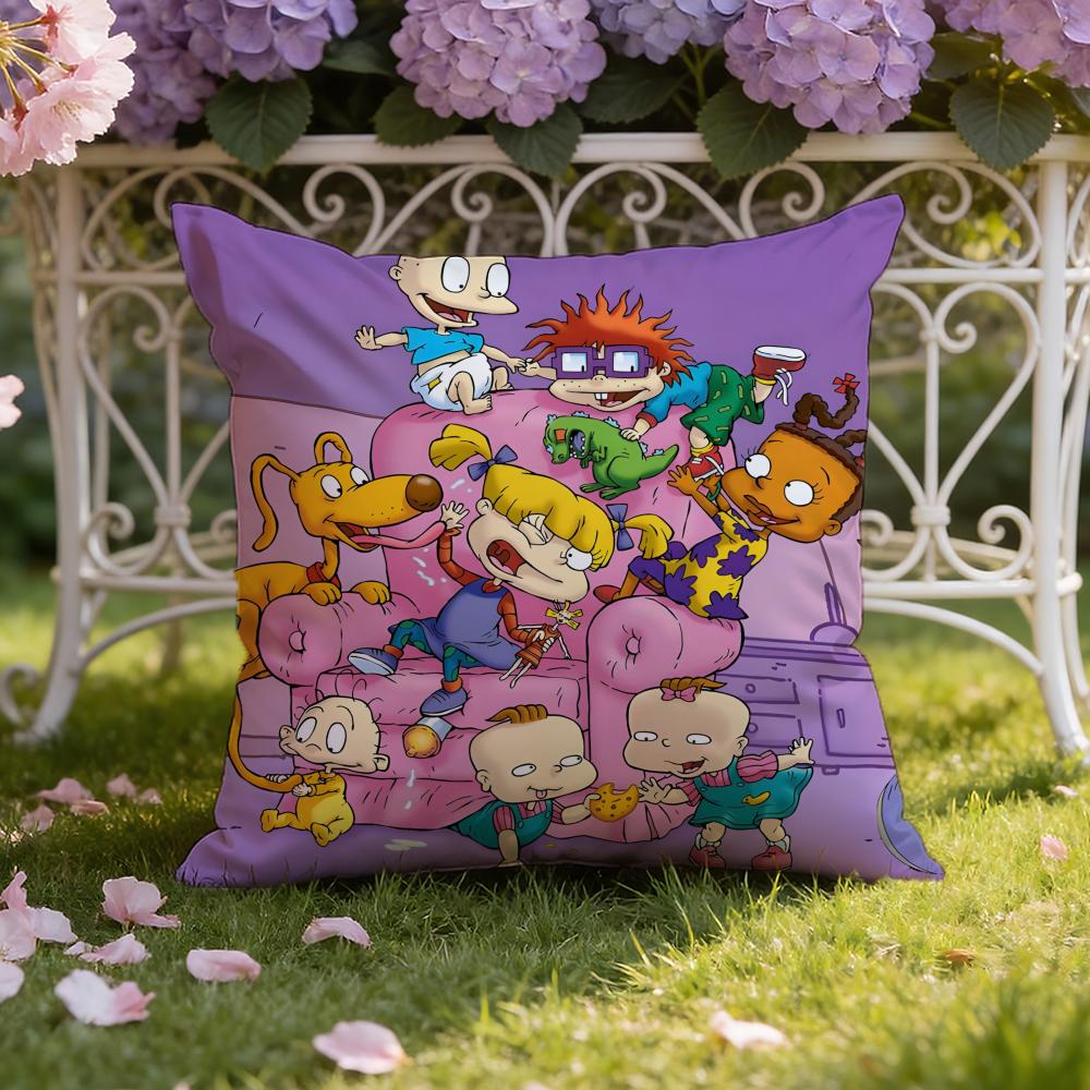 Anime cartoon R-Rugrats Cushion Cover Home & Car Dual-Scene Pillow Cover: Reversible for Premium Comfort
