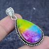 Rainbow Solar Quartz Gemstone 925 Sterling Silver Jewelry Pendant 2.09"
