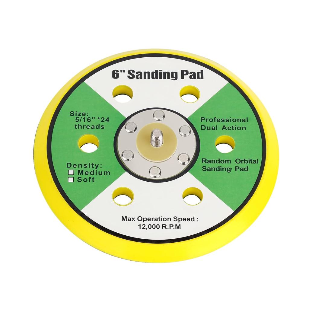 Ouya 2PCS 6 Inch 6-Hole Backing Pads 5/16"-24 Threads Polishing Buffing Plate for Dual Action Polisher