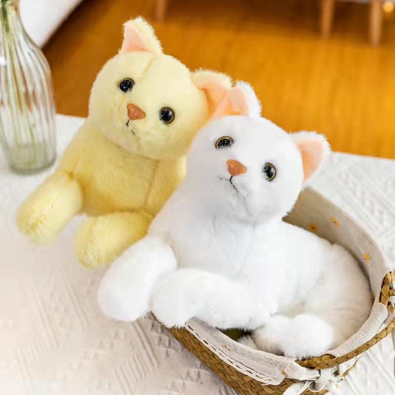 Lifelike Cat Plush Toy - Posing Kitten Doll for Home Decor & Gifts