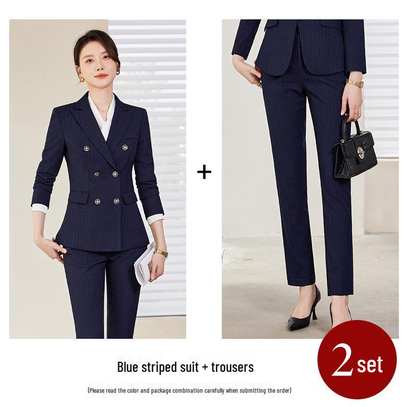 Elegant Women's Slim Fit Black Suit Set for Business and Commute - 2024 Spring/Autumn Collection