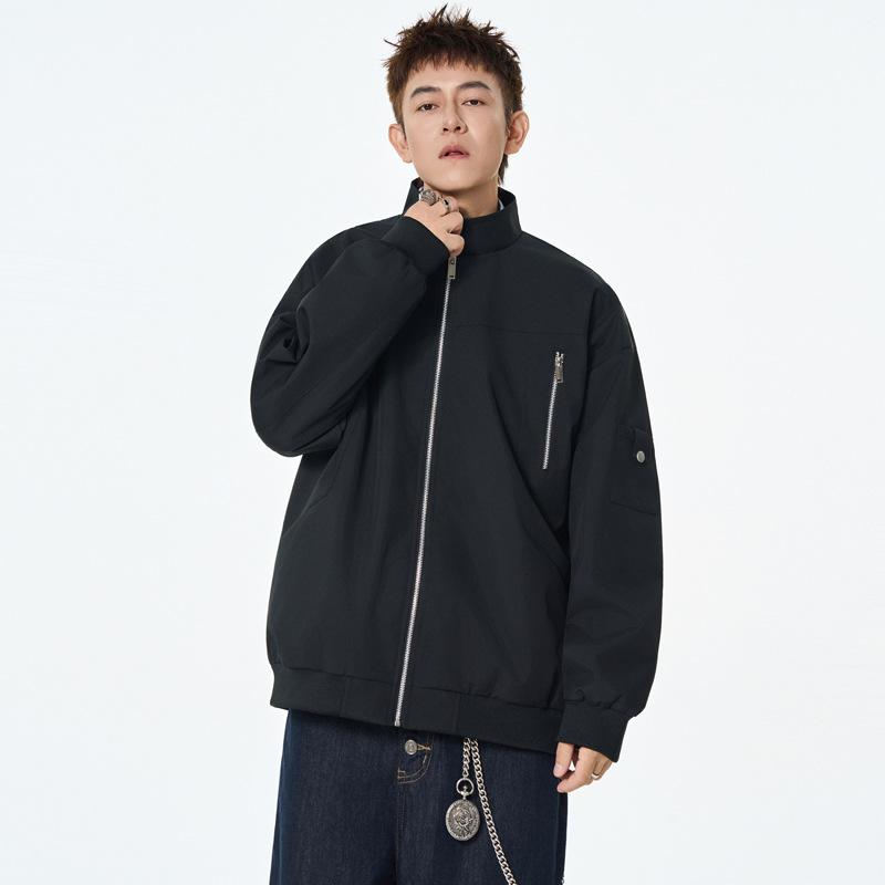 

Motorcycle Jacket Jacket Men s Autumn and Winter New Solid Color Versatile Loose Trendy Casual Sports Teen Handsome 3XL