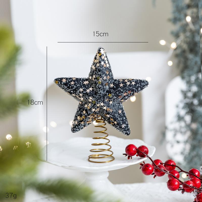 Christmas Glowing Tree Topper Five-Pointed Star Shining Lamp Xmas Colorful Topstar Ornaments Navidad Decora