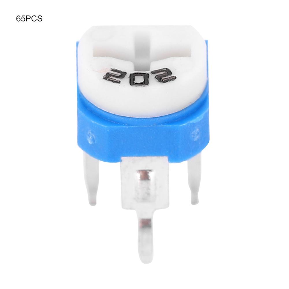 

Набір резисторів 65 шт. 13 номіналів, блакитні, білі, регульовані резистори 100 Ом - 1 МОм