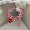 Little Daisy Popcorn Bracelet with Pink Crystal Sunflower – Versatile Women's High-End Feel
