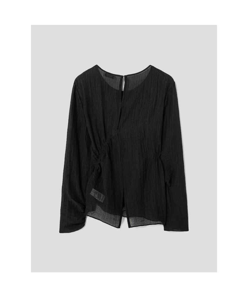 Anggae Black Sheer Blouse Black