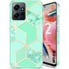 Case - E.F.CONNECTION - For Xiaomi Redmi Note 12 - Turquoise Marble Pattern - Shockproof Protection - Flexible