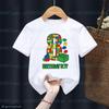 T-shirt Anniversaire Garçons 1-10 ans Briques de Construction Imprimé Graphique Bloc Amusant T-shirt Tout-Petit Cadeaux Enfants Vêtements Fête d'Anniversaire T-shirt