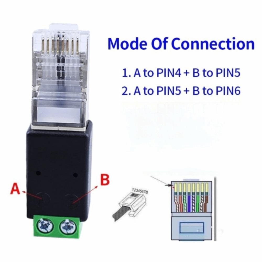 2PIN Terminal RJ45 To RS485 Converter Crystal Head To Terminal Adapter DVR System