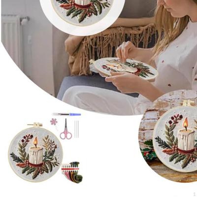 Christmas Embroidery Kit for Beginner Cross Stitch Needlework Handwork Art Decorative Gift Creative