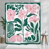 Pink Green Abstract Floral Pattern Waterproof Shower Curtain 180x180cm - Modern Botanical Print Bath Curtain for Home Decor