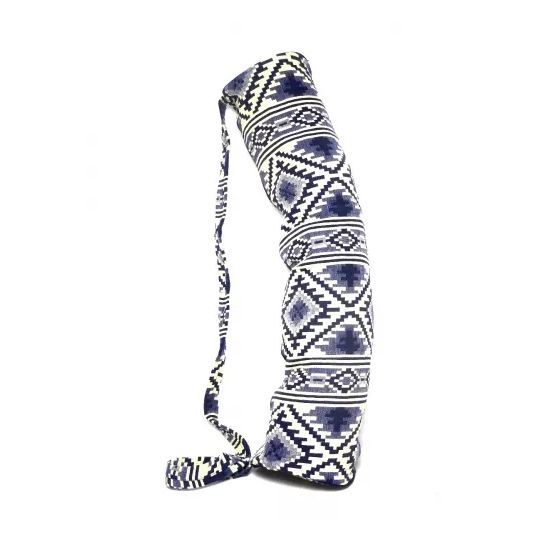 Сумка для йоги, Yoga Bag Dark Blue and Beige, Handmade,  MYINDIA