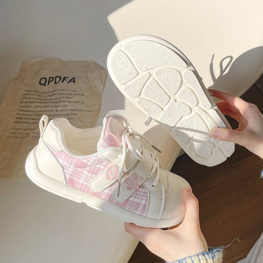 

Туфли на липучках женские новые весенние универсальные туфли на платформе белые туфли ретро 40 розовый