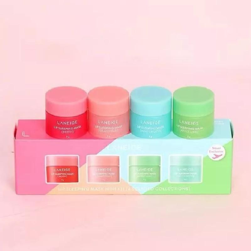 Nourishing Sleep Lip Mask Set Of Four With Moisturizing Hydration For Day And Night Care