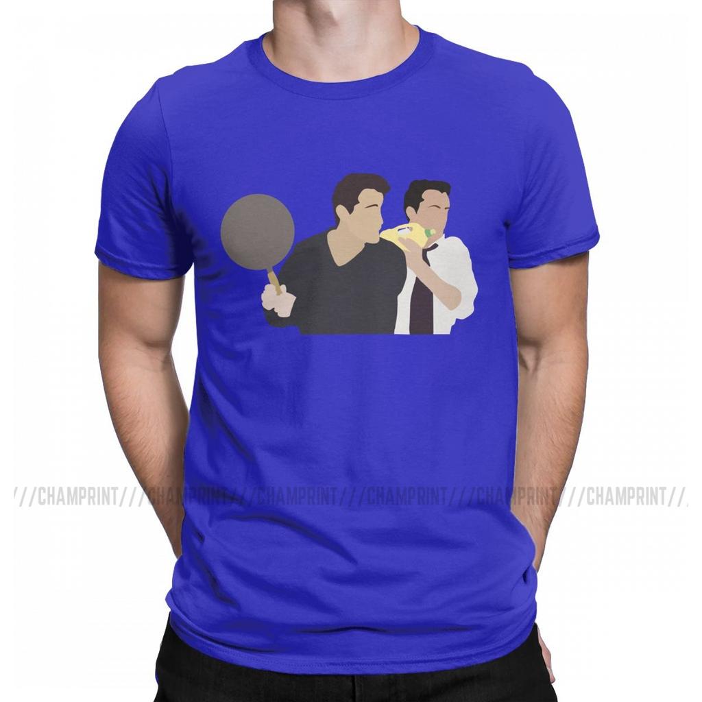 Men Joey Tribbiani Chandler Bing Friends T Shirts TV Show Pure Cotton Clothing Vintage Short Sleeve Tee Shirt Gift Idea T-Shirts