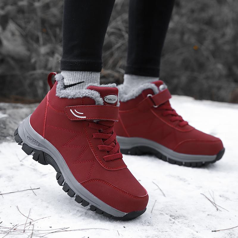 Fashion Winter Women Men Boots Plush Waterproof Sneakers For Women Climbing Hunting Shoes Unisex Non-slip Casual Ankle Boots Snow Boots