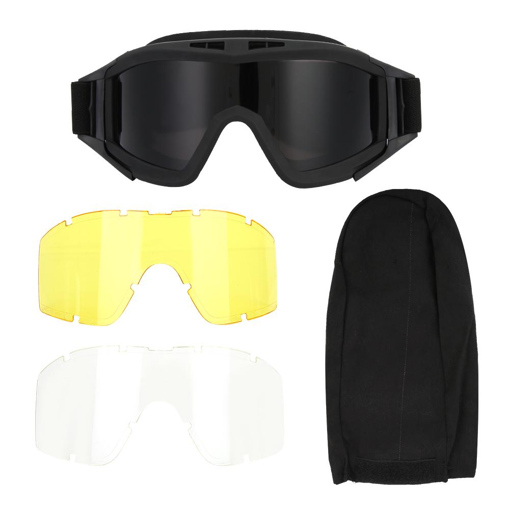 Military Standard Goggles Ergonomic Polycarbonate Lens with 2 Extra Lenses (3 Colors) Adjustable Buckles Comfor