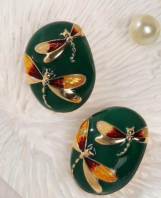 Summer Floral Oil Drip Stud Earrings - Unique Women s Fashion
