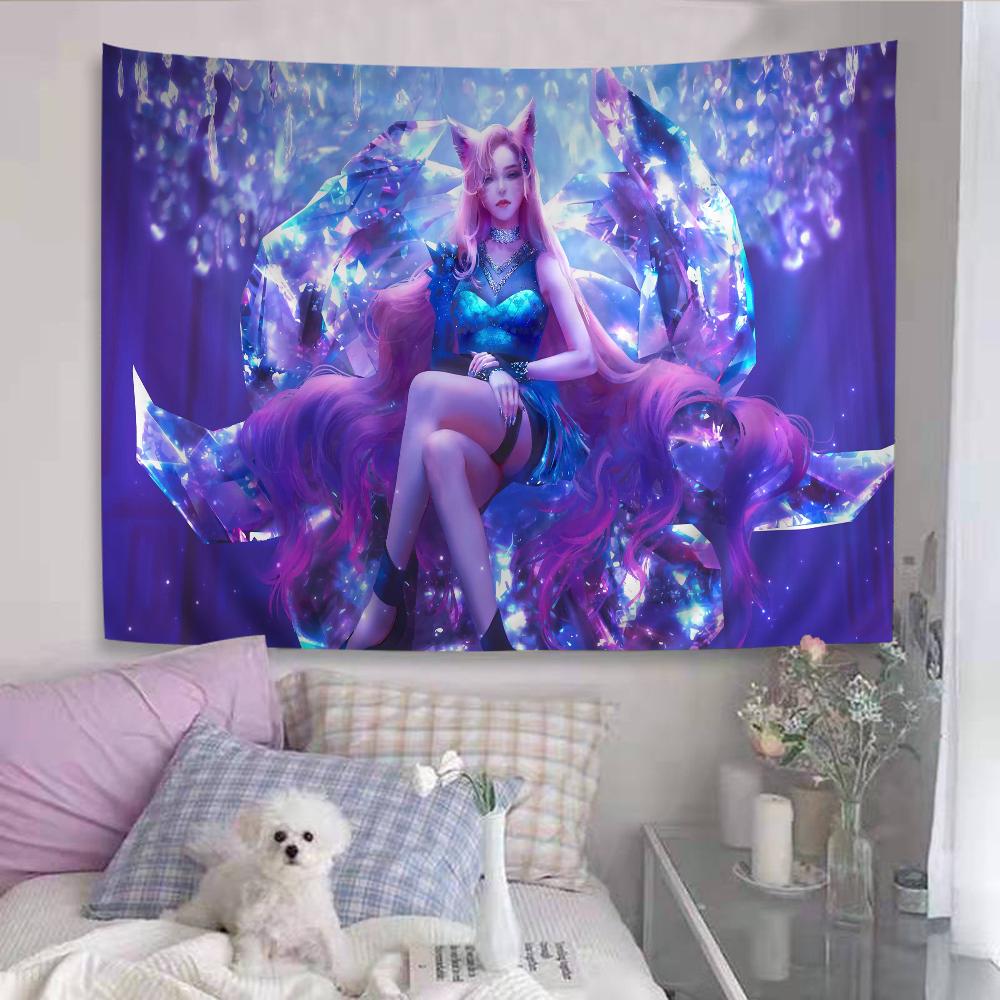 KDA Ahri Akali Kaisa Seraphine Hanging Bohemian Tapestry Cheap Hippie Bohemian Wall Tapestries Mandala Wall Hanging