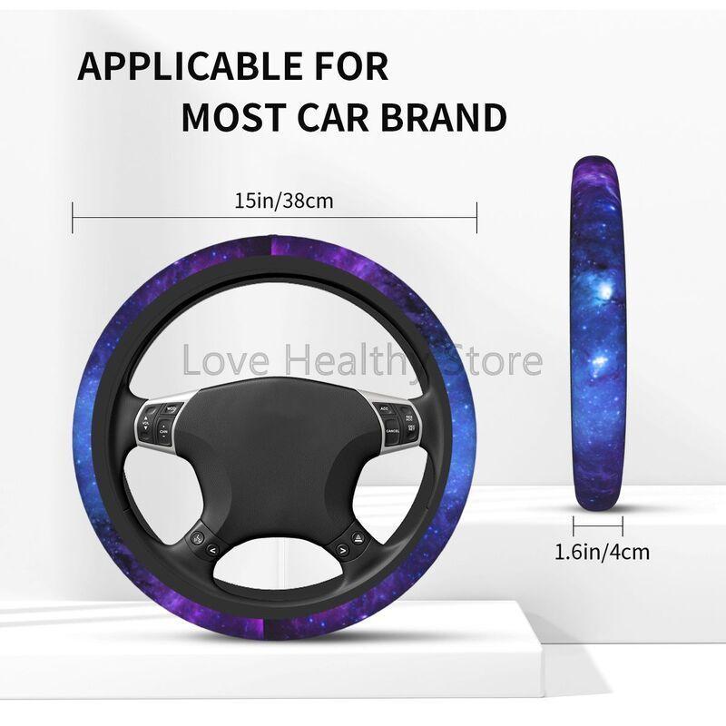 Purple Blue Galaxy Car Steering Wheel Cover Universal 15 Inches Anti Slip Steering Wheel Protector for Car Auto SUV Sedan