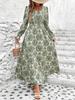 2024 Women's Autumn V-Neck Long-Sleeve Print Dress