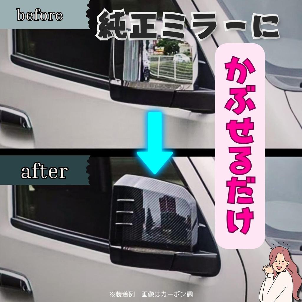 Pararect Door Mirror and Side Mirror Covers for Toyota Hiace 200 Series and Left and Right Easy Matte Black (Models 6, 7, 8), Set, Installation,