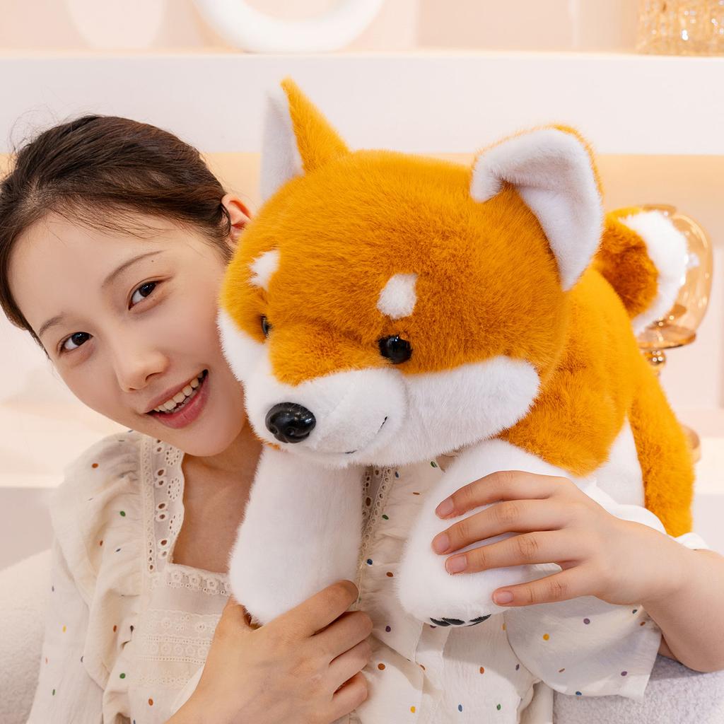 Wholesale Holiday Gifts Anime Shiba Inu Dog Plush Toy Soft Stuffed Lying Puppy Cartoon Throw Pillow Bed Nap Cushion Gift