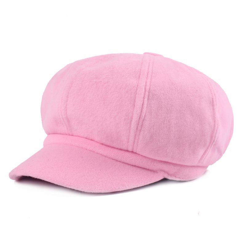 Woolen Octagonal Hat Women's Autumn Winter Hat Painter's Hat Retro Beret Newsboy Cap