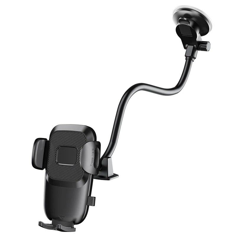 

Держатель для мобильного телефона в автомобиль, Крепление для телефона на присоске для автомобиля, грузовика, на лобовое стекло/приборную панель/окно, Совместимый чёрный