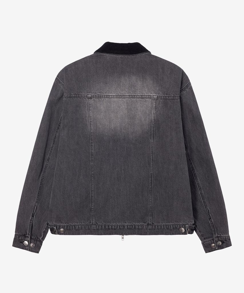 MINDBRIDGE 100% Cotton Collar Contrast Gray Denim Trucker Jacket