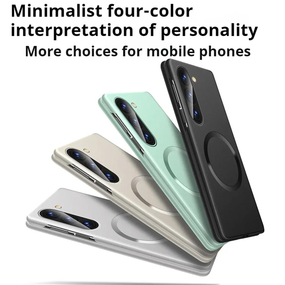 for Magsafe Magnetic Plating Case for Samsung Galaxy Z Fold7 Fold6 Fold5 Fold4 Fold3 Frosted Hard PC Wireless Charge Cover