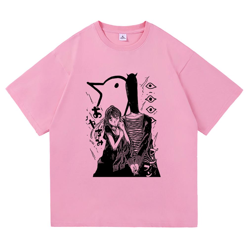 Goodnight Punpun T Shirt Fashion Men Retro Oyasumi Punpun Aiko Tanaka T-Shirt Unisex Anime Manga Vintage Breathable Tops