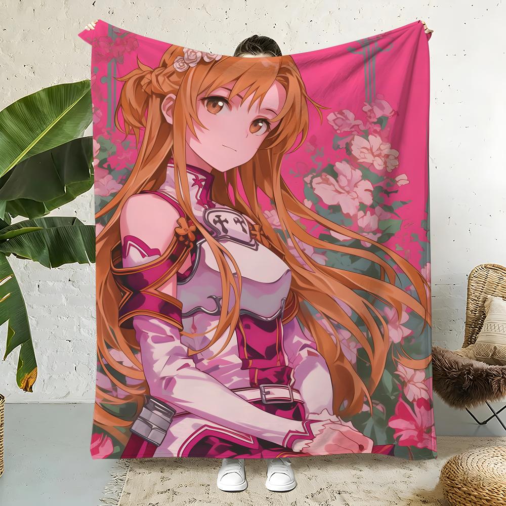 Anime S-SwordArtOnline Throw  Flannel Throw Blanket,Bed Home Office Nap Blanket Travel,Camping,Picnic Blanket Soft Decor 75x90cm