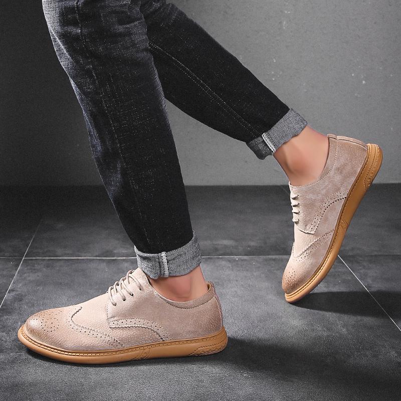 Men Shoes Mens Genuine Leather Business Dress Retro Gentleman Formal Carved Brogue Formal Shoes Men High Quality Casual Shoes