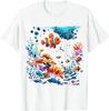 Colorful Reef Print Tee  Dive Into Nature Swim with The Fishes Shirts  Graphic T Shirts Unisex Clothing Tops Camisas Streetwear