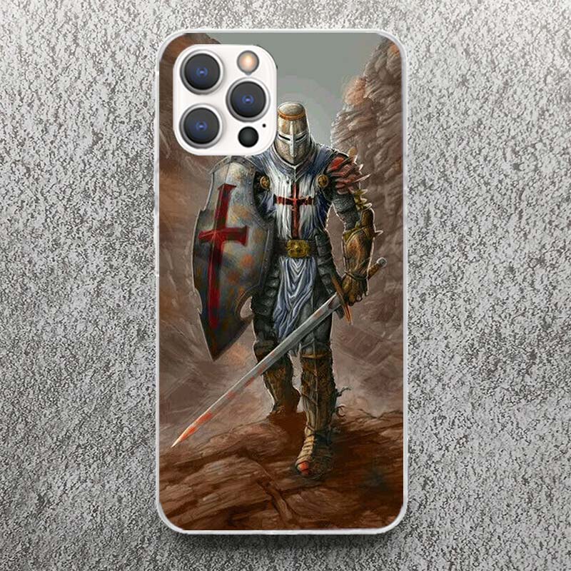 Knights Templar Crusades Phone Case For iPhone 17 16 15 14 13 12 11 Pro Max Mini Plus Air 7 SE 8 Soft Silicone Print Shell Funda