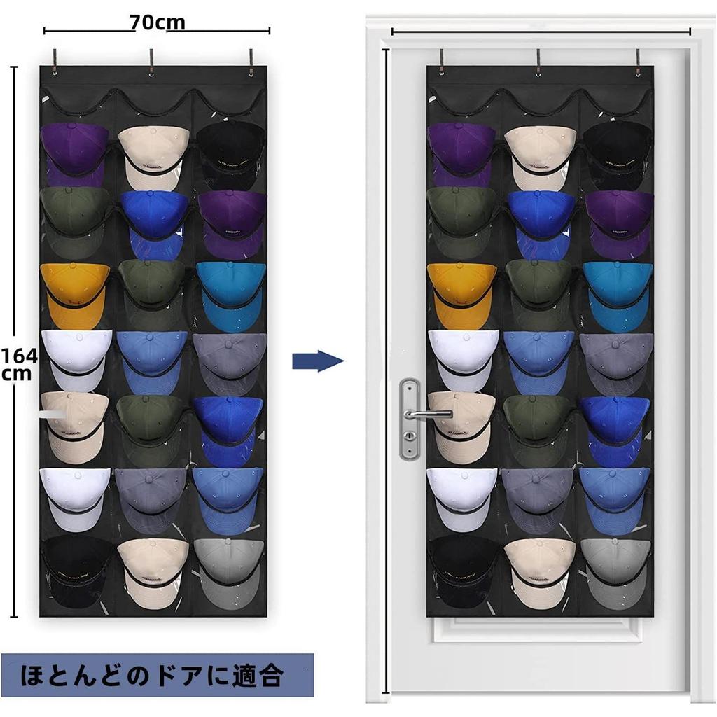 Used New siawadeky Wall Pocket 24 Pockets Baseball Cap Storage Wall Hanging Door Hanging Hanging Storage Large Capacity Hat Storage Case Dustproof