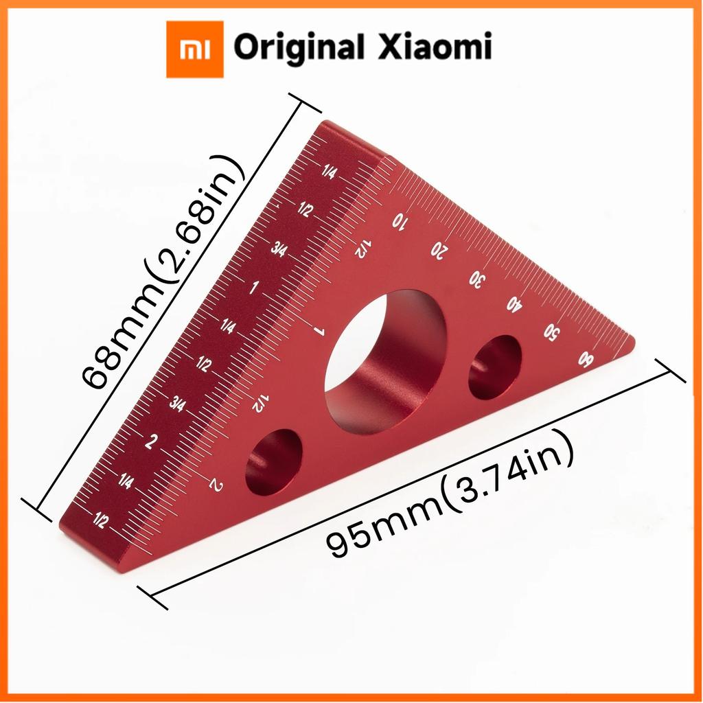 Xiaomi Aluminum Right Angle Ruler Woodworking Ruler Triangle Ruler Scales Machinist Carpenter's Square Height Measuring Tools Gauge