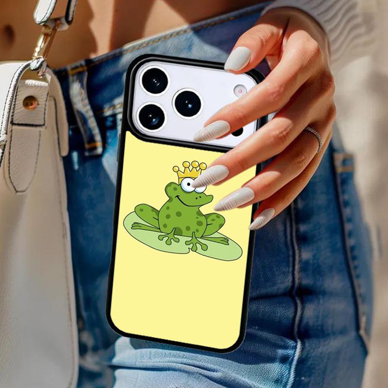 Cartoon Frog Phone Case For iPhone 17 Air 14 15 13 12 Max Cover For Apple 14 15 16 16e 11 Pro Max Plus Coque