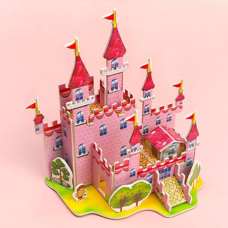 Large Foam 3d Puzzle Card For Kids Diy Handmade Assembly Rainbow Castle Educational Jigsaw