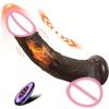 Telescopic Vibrating Realistic Dildo Skin Silicone Big Penis with Suction Cup Soft Dildos Fake Dick Anal Clitoral G-spot Sex Toy