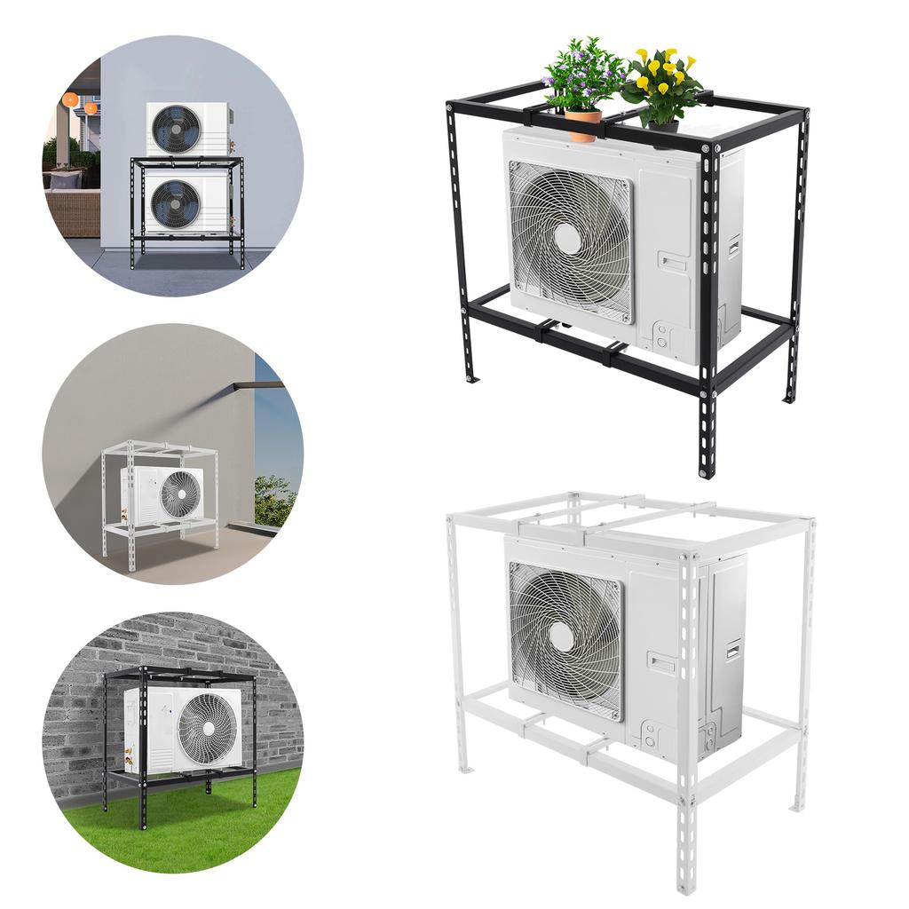 90*50*90cm Air Conditioner Unit Steel Tube Support Bracket,Black/White Stand Bracket for Air Conditioner Unit