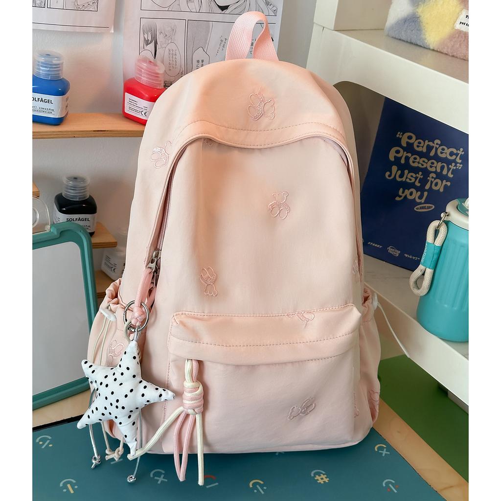 Schoolbag1011 New Schoolbag Girl Simple Versatile Backpack College Student Middle School Student Cute Backpack Travel Backpack
