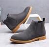 Suede Leather Chelsea Boots Men Casual Shoes Matte Finish British Style Elegant Autumn Short Boot Trendy 48 Size Adult Footwear