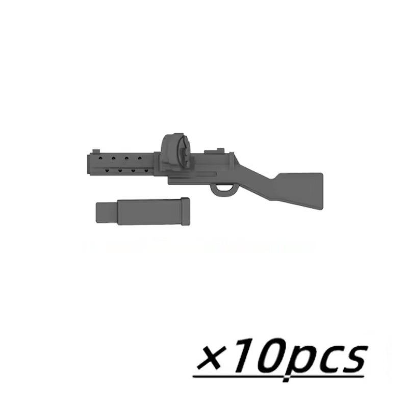 WW2 Military Weapons MOC Mini Building Blocks Figures Soldier US Soviet Rifle Gun Rocket Launcher MG42 RPG Bullet Bricks Toys