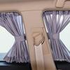 2 X 50 S/L Aluminum and Plastic Shrinkable Windowshade Curtain Car Side Window Sunshades Auto Rear W