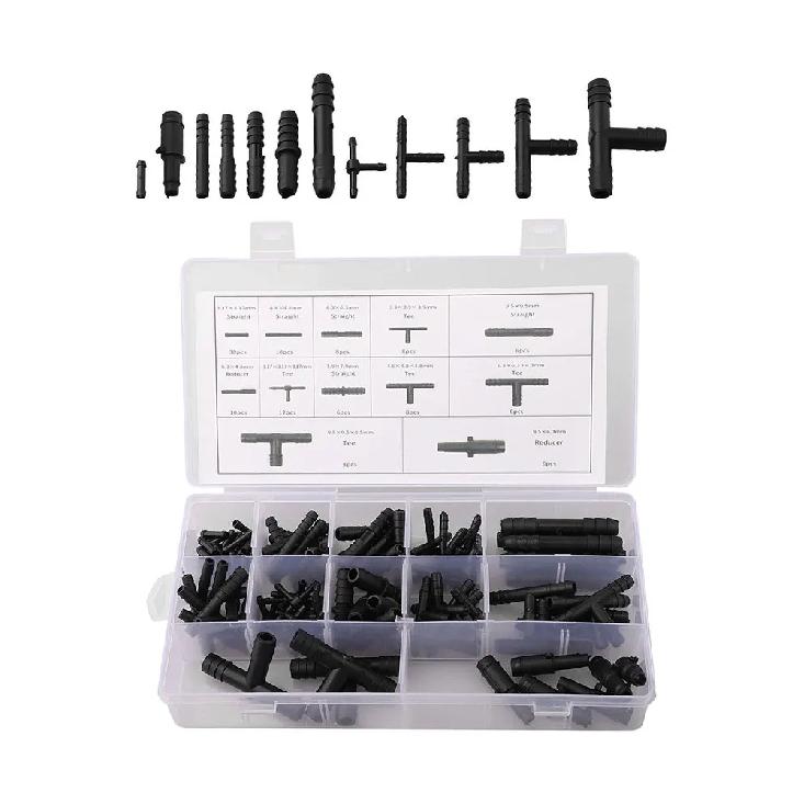Kit Assortimento Connettori Sottovuoto 113 Pezzi Tubi Sottovuoto Automobilistici Connettori a T Giunti Tubo Spruzzatore Acqua Tubo di Collegamento Tergicristallo Auto