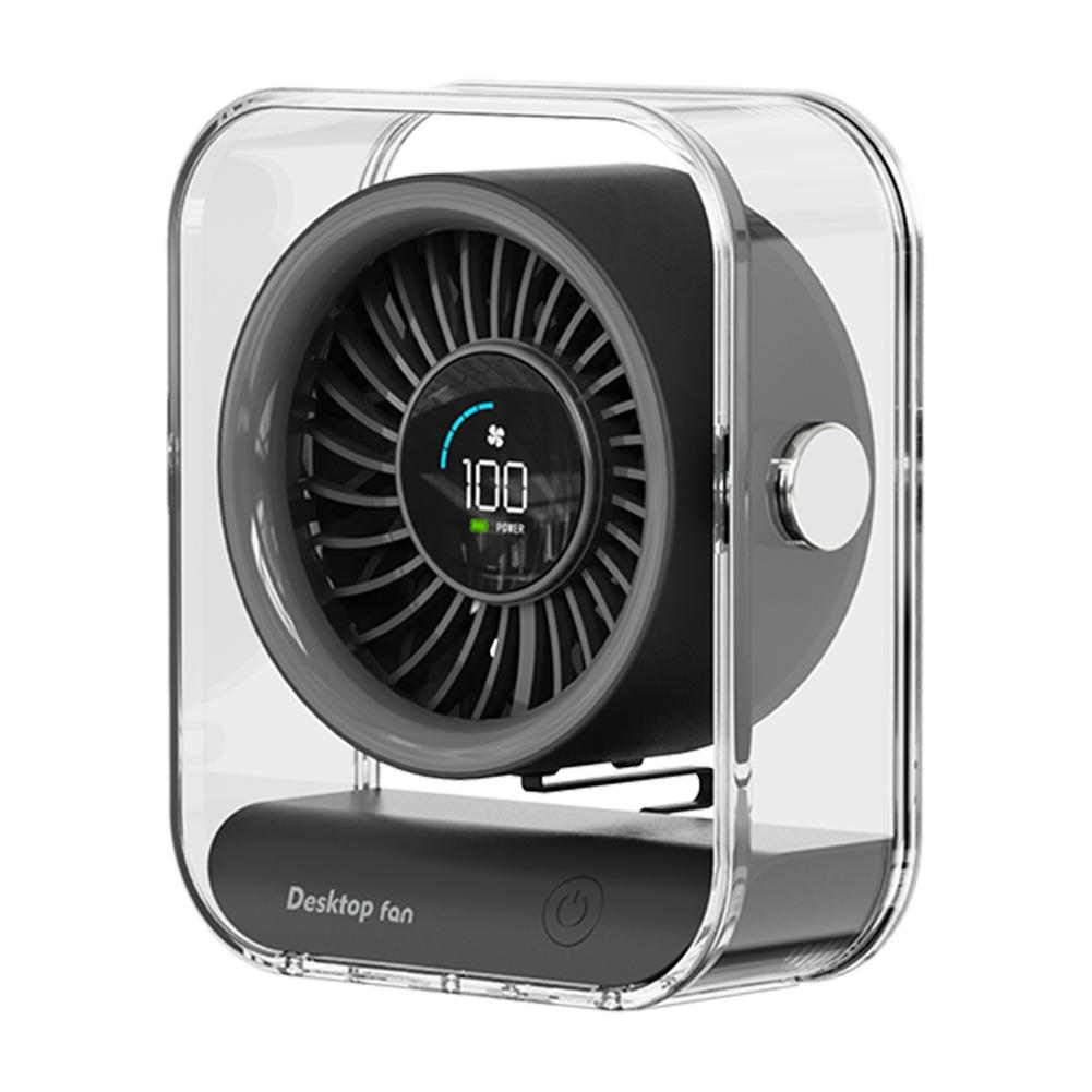 Desk Fan USB/Rechargeable Personal Fan LED Display Air Circulator Fan Ultra-Quiet Fans for Cooling Home Dorm Office Bedroom