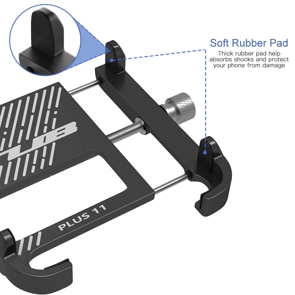 Aluminum Bike Phone Holder 360 Degree Rotating Adjustable Anti Slip Cycle   Bicycle Handlebar Phone Mount Holder Stand