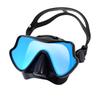 Máscara de buceo con esnórquel, gafas de natación, faldón de silicona, máscara de buceo con lente de colores, vidrio templado, visión amplia para adultos y jóvenes.